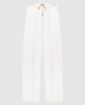 Herno Штани кольору айворі з льоном PT000222D12689