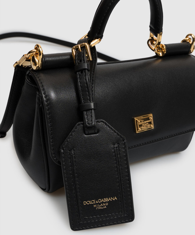 Dolce&Gabbana Черная кожаная сумка My Sicily BB7864B7321 изображение 4
