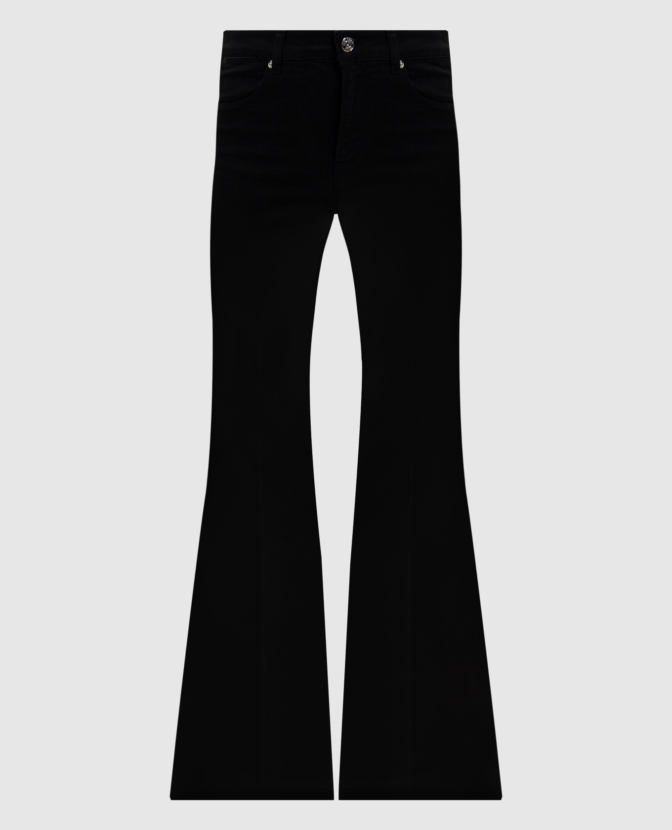 Черные джинсы клеш с патчем логотипа