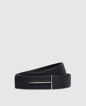 Tom Ford Темно-синий кожаный ремень TB331LCL236S