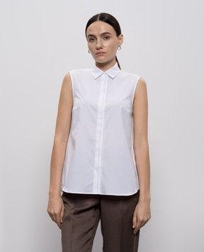 Peserico Белая рубашка без рукавов A086268928C