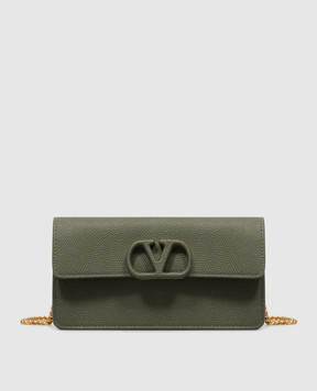 Valentino Зеленый кожаный клатч VLogo Signature 9W2P0BB4BEM