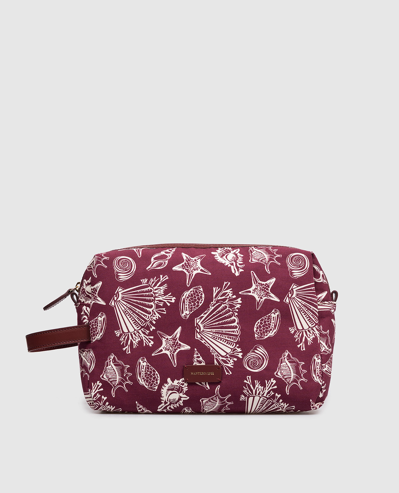 Бордовая косметичка Brenda с леном