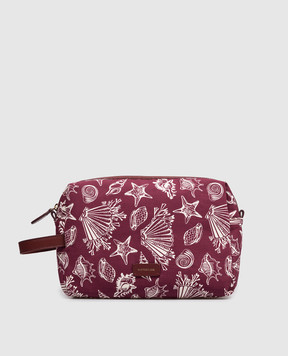 MANTERO 1902 Бордова косметичка Brenda з льоном 1083F0018G00880