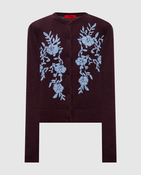 Max & Co Коричневий кардиган з вишивкою MCOATTILA