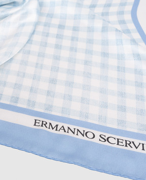 Ermanno Scervino Голубой платок из шелка в клетку D482R300XWO