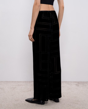 Toteme Черные бархатные брюки с шелком 261WRB1092FB0548