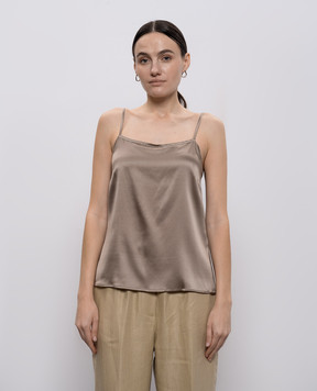 Peserico Коричневий топ із шовку A08921D02372