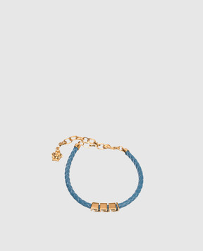 Versace Синій шкіряний браслет Greca 10227921A00637