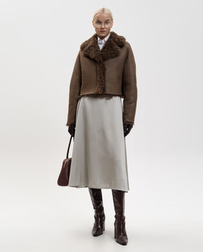 Babe Pay Pls Коричнева укорочена дублянка двостороння  2540TIGRADO