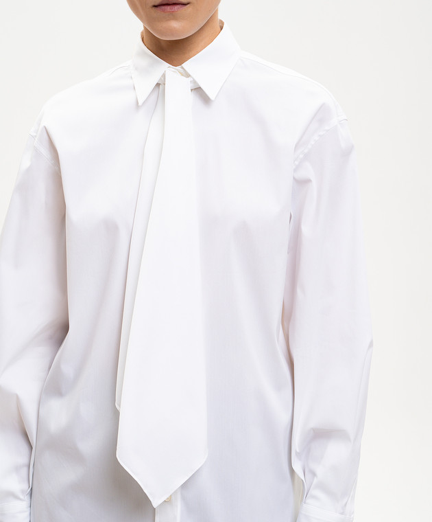 Brunello Cucinelli Біла сорочка зі знімною краваткою MP091M3A56 зображення 5