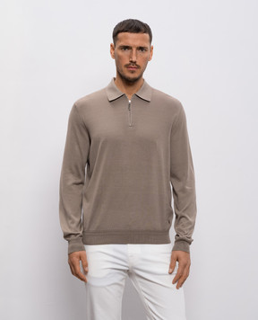 Stefano Ricci Сіре поло із шовку з монограмою логотипа K616215P30F26101