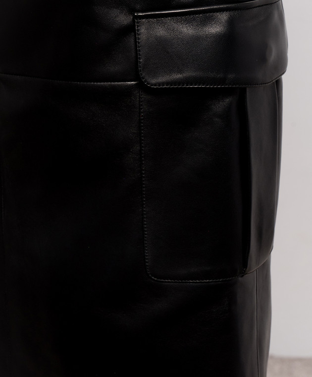 Thierry Mugler Чорна шкіряна спідниці-олівець 26W9JU06069052 зображення 5