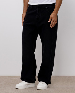 Balmain Чорні джинси з патчем логотипа HH1ML138DG13