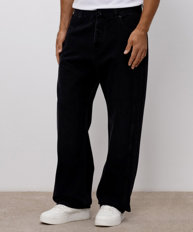 Balmain Чорні джинси з патчем логотипа HH1ML138DG13 зображення 3