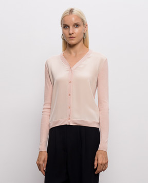 Max Mara Рожевий кардиган NINFEE із шовку та кашеміру MXMNINFEE