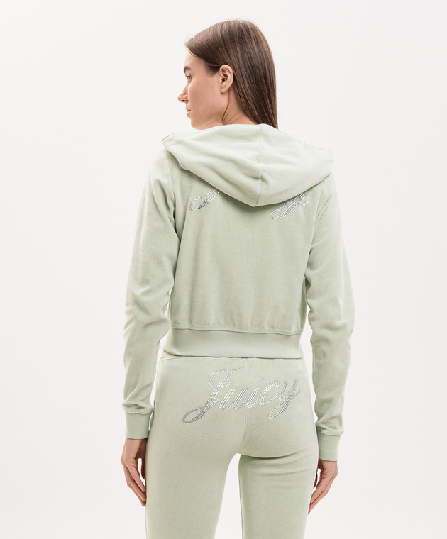Sporty & Rich Зеленая велюровая спортивная куртка Juicy CA046716689GR33 изображение 4