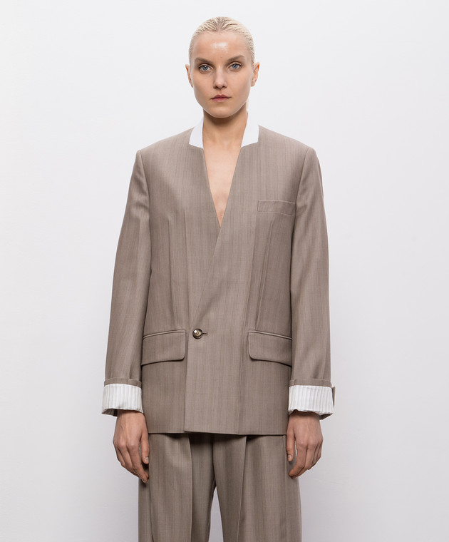 Victoria Beckham Коричневий жакет з вовни 1226WJK007214A зображення 3