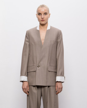 Victoria Beckham Коричневый жакет из шерсти 1226WJK007214A