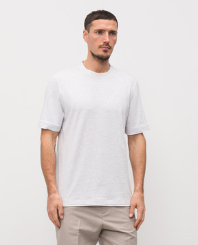 Brunello Cucinelli Меланжевая футболка серого цвета M0B137427