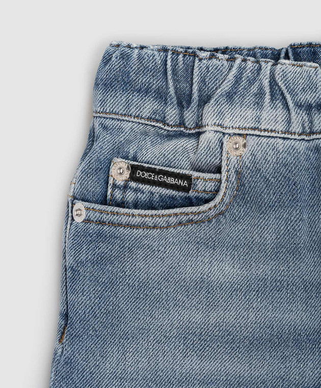 Dolce&Gabbana Дитячі сині джинсові шорти з гравіюванням логотипа L43Q69LDD8336 зображення 3