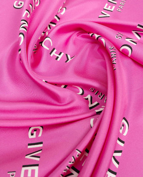 Givenchy Рожева хустка із шовку Shadow з контрастним логотипом 710009495015