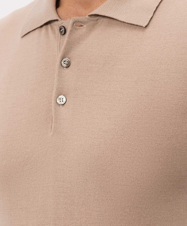 Canali Бежевое поло из шерсти MK02353C1123 изображение 5