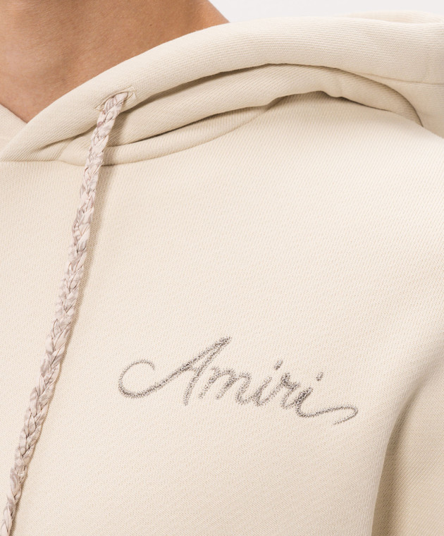 AMIRI Бежевые худи с вышивкой логотипа AMTOJR1171 изображение 5