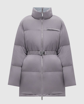 Be Florence Серый пуховик с вышивкой эмблемы BE2618