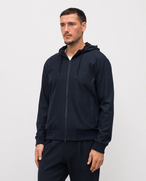 Herno Синя спортивна куртка з вовною JC000071U56034