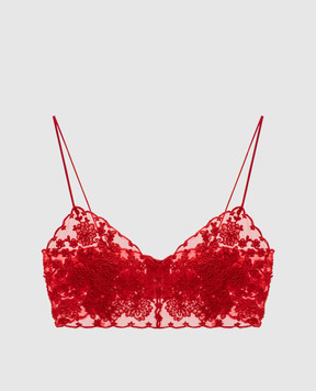 Ermanno Scervino Красный топ с кружевами D482L334FKV