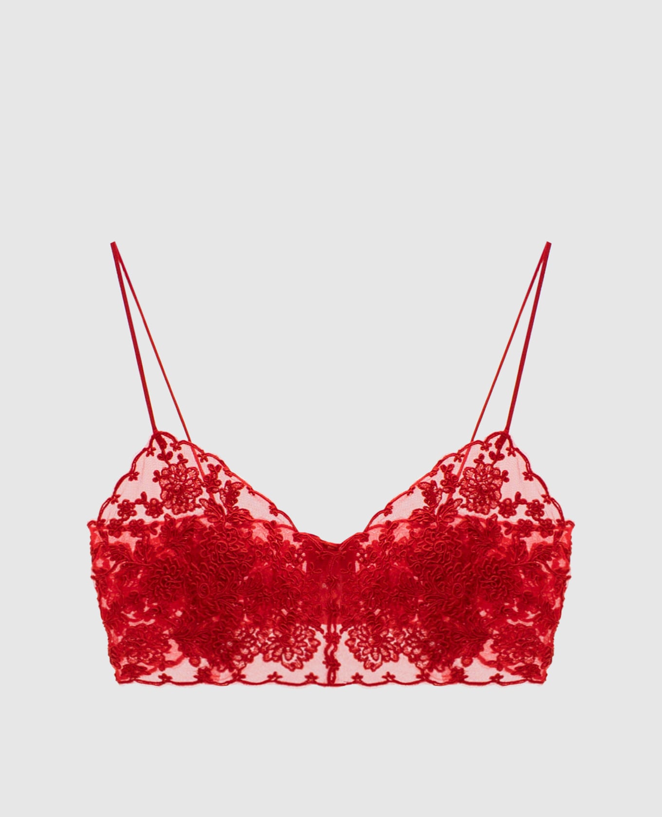 Красный топ с кружевами