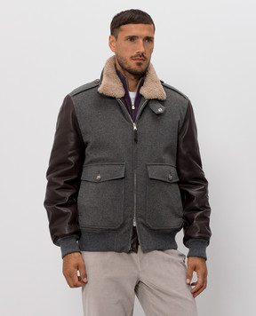 Brunello Cucinelli Серая комбинированная куртка MM4006004
