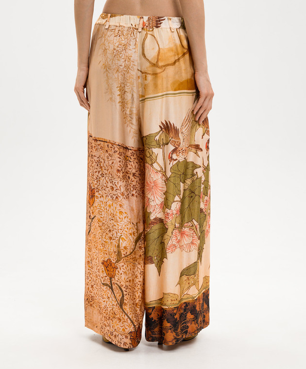 Masnada Бежеві штани в брендовий принт 8063 зображення 4