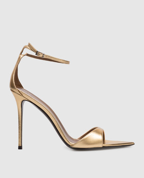 Giuseppe Zanotti Золотисті шкіряні босоніжки Intrigo I400005