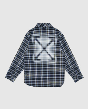 Off-White Дитяча синя сорочка у візерунок 44BGE007F26F001
