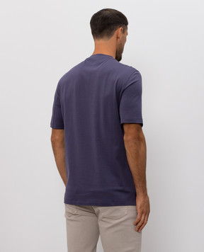 Brunello Cucinelli Фиолетовая футболка с принтом эмблемы M0B138440