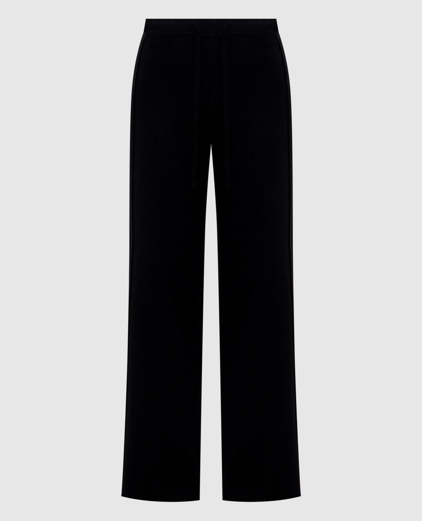 

Черные брюки с шерстью с логотипом, Черный, Прямые брюки