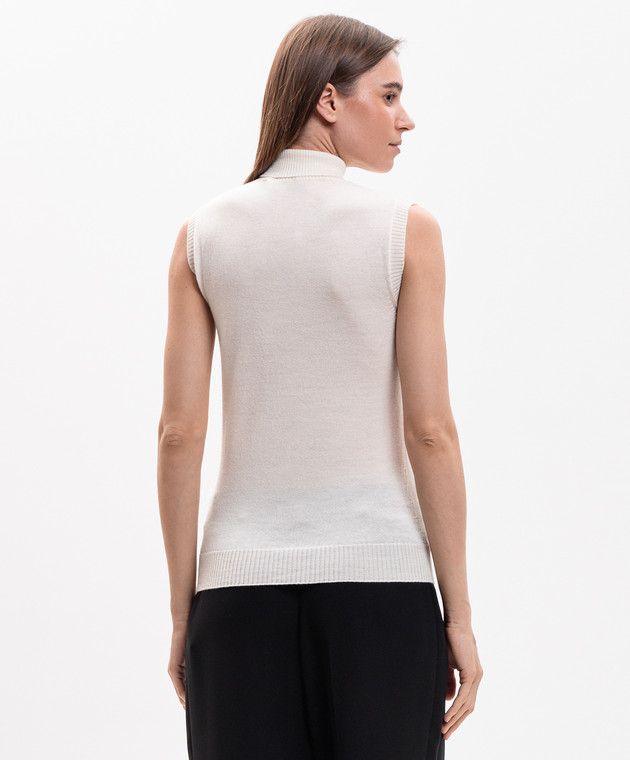 Max Mara Sportmax Топ цвета айвори ESCHIMO из шерсти SPXESCHIMO изображение 4
