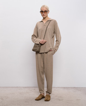 The Row Коричневый пуловер Niosa с льном 10707Y971