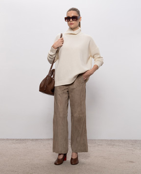 Max Mara Бежевые замшевые штаны TEMPIO SMMTEMPIO