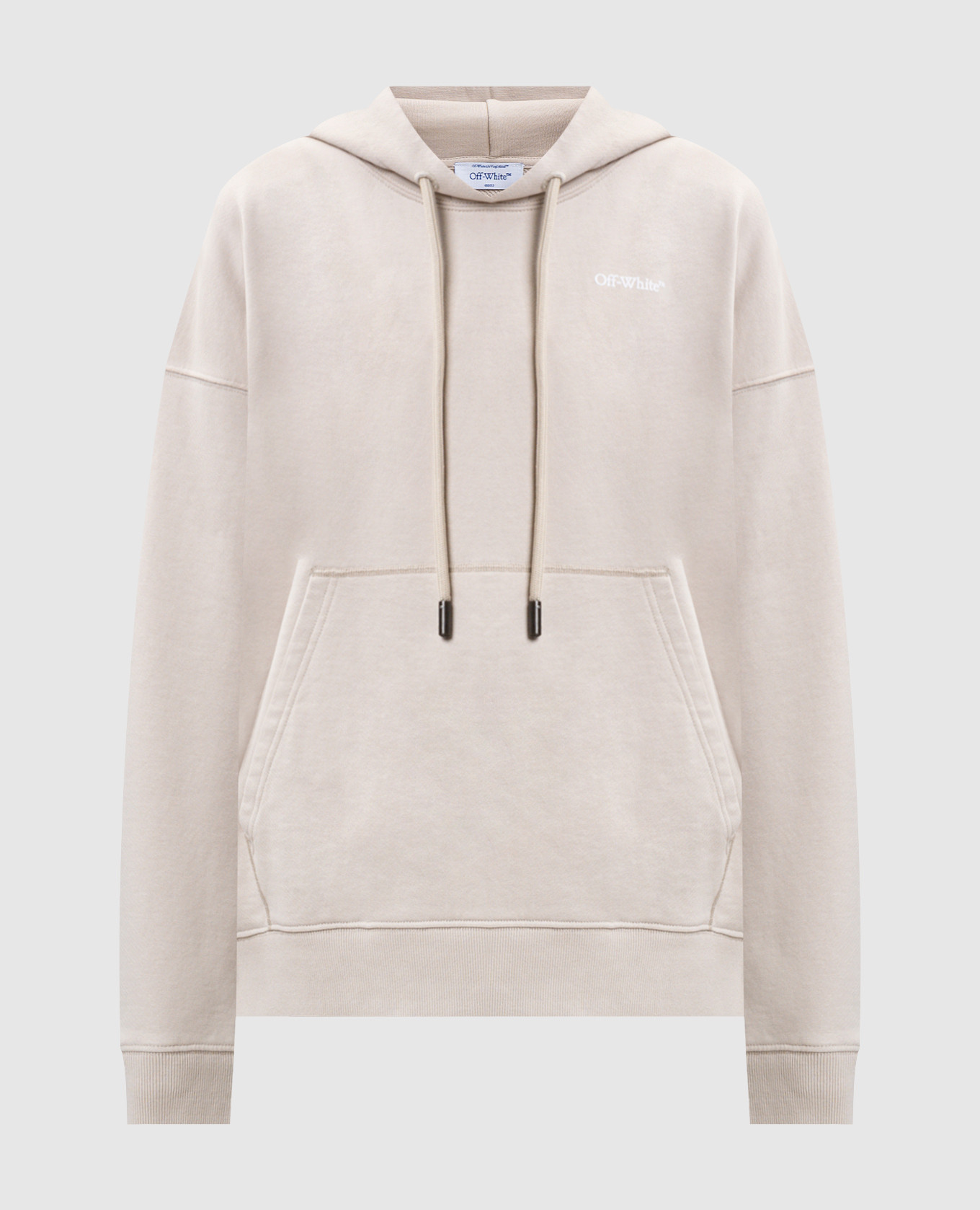 худи цвета айвори с принтом логотипа