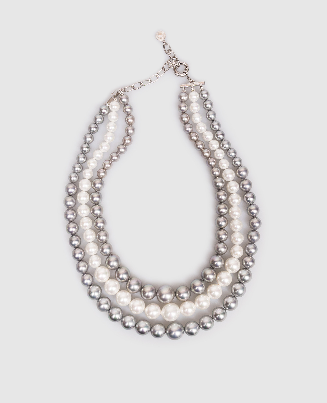 

Серые многослойные бусы, Серый, Ожерелья
