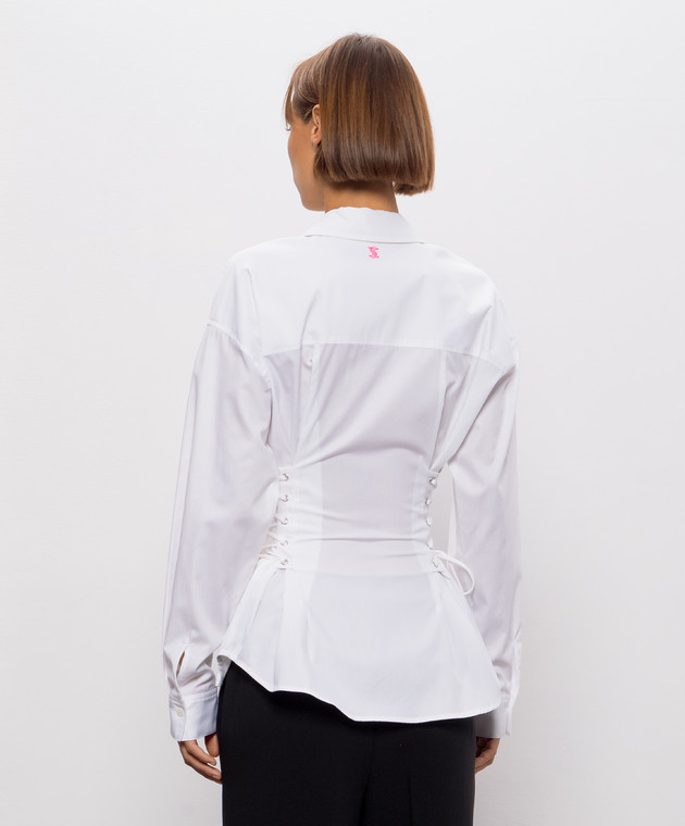 Twinset Белая рубашка со шнуровкой 262AQ2061 изображение 4