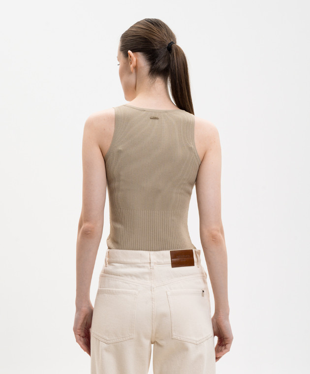 Max Mara Майка цвета хаки GHIRO MXMGHIRO изображение 4