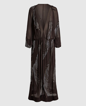 16Arlington Коричневое платье Silas с кристаллами DMD703SS2601