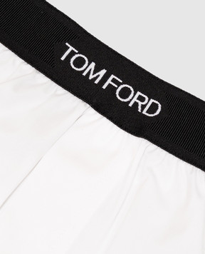 Tom Ford Белые трусы-боксеры с узором логотипа T4LE91950