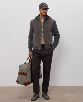 Brunello Cucinelli Серая комбинированная куртка MPCLF2053