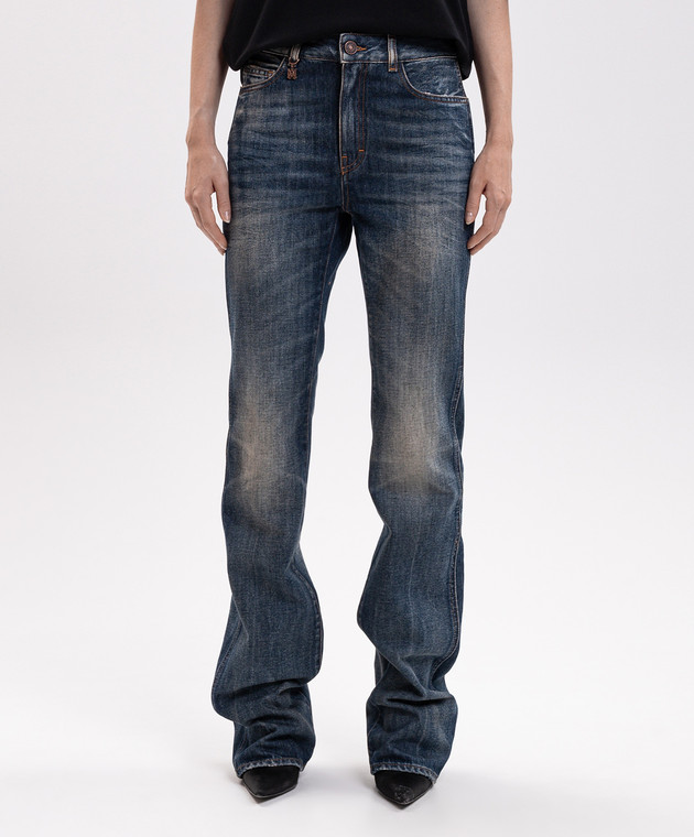 AMIRI Синие джинсы с винтажным эффектом AW426JE006 изображение 3