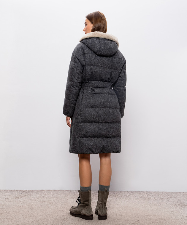 Brunello Cucinelli Серый пуховик с шерстью MD0029607 изображение 4
